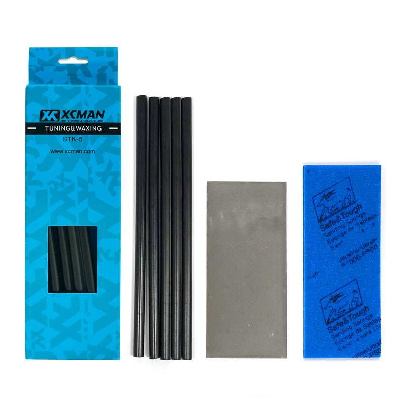 XCMAN Alpine Freeride Snowboard Ski Base Ptex Base Repair Kit: 5 ptex, Metal Scraper, Sanding Sponge - Image 1