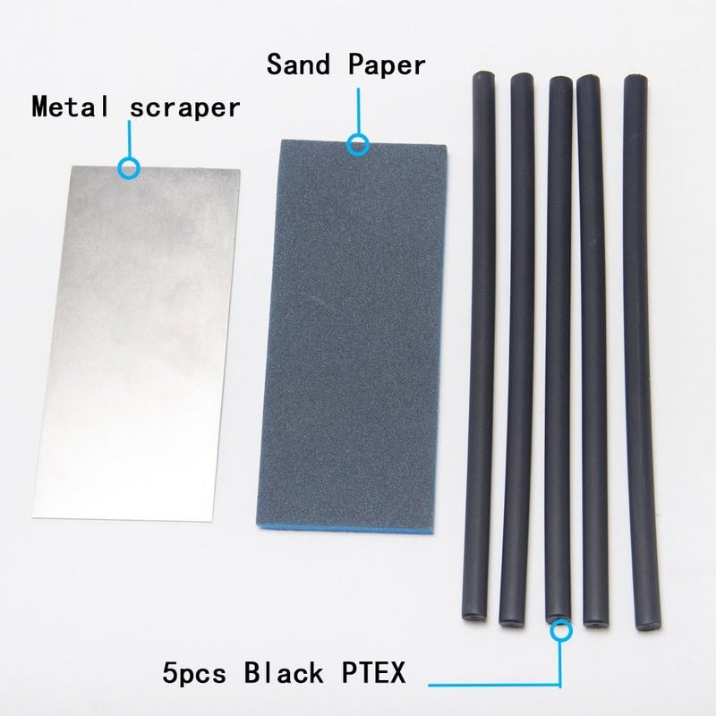 XCMAN Alpine Freeride Snowboard Ski Base Ptex Base Repair Kit: 5 ptex, Metal Scraper, Sanding Sponge - Image 3