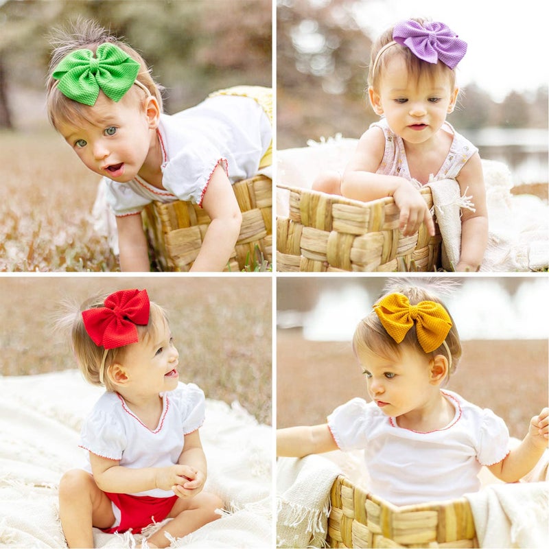 Prohouse 30 PCS Big Bows Baby Nylon Headbands Hairbands Hair Bows Elastics for Baby Girls Newborn Infant Toddler Child Hair Accessories - Image 3
