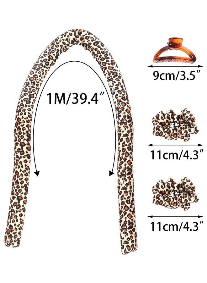 NIBEMINENT Sponge Heatless Curl Hair Ribbon Set Brown/White - Image 3