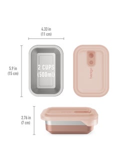 Bentgo Microsteel Heat And Eat Container Microwave - Safe , Sustainable And Reusable Stainless Steel Food Storage Container With Airtight Lid For Eco - Friendly Meal Prepping (Snack Size2 Cups)  - Image 3