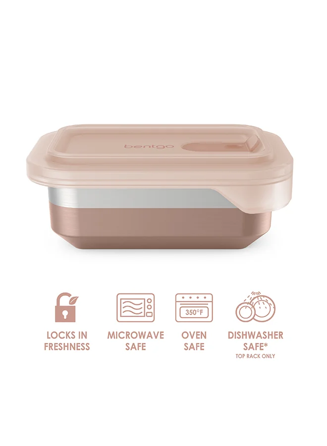 Bentgo Microsteel Heat And Eat Container Microwave - Safe , Sustainable And Reusable Stainless Steel Food Storage Container With Airtight Lid For Eco - Friendly Meal Prepping (Snack Size2 Cups)