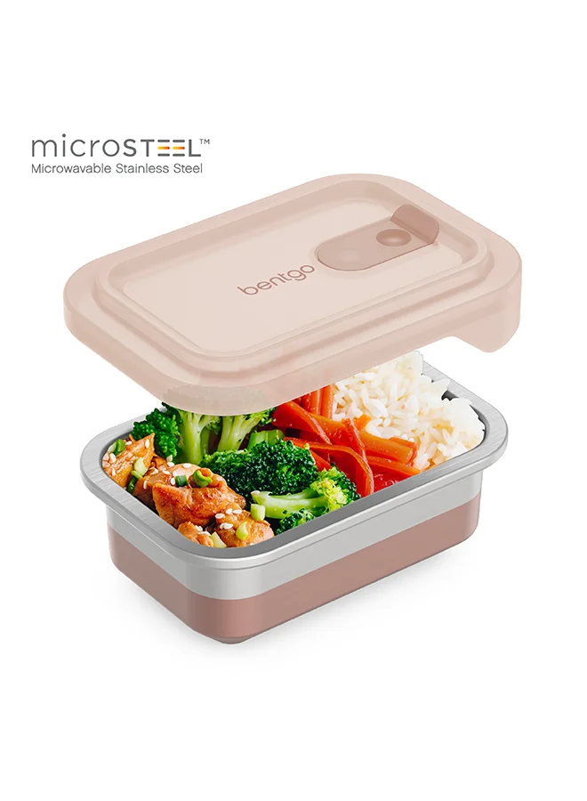 Bentgo Microsteel Heat And Eat Container Microwave - Safe , Sustainable And Reusable Stainless Steel Food Storage Container With Airtight Lid For Eco - Friendly Meal Prepping (Snack Size2 Cups)