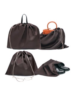 Generic 4 PCS Dust Cover Storage Bags Silk Dustproof Drawstring Bag storage pouch Satin Bags for Packaging Handbags, Purses, Shoes Boots Home Storage Bags  - Image 1