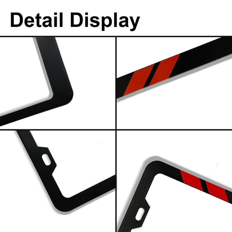 DGDRHZ License Plate for Dodge Premium Black Steel License Plate Holder Compatible All Vehicle License Plate Tag Cover Fit Accessories Included (red) (for Dodge) - Image 2