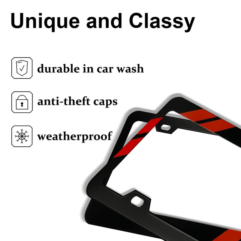 DGDRHZ License Plate for Dodge Premium Black Steel License Plate Holder Compatible All Vehicle License Plate Tag Cover Fit Accessories Included (red) (for Dodge) - Image 4