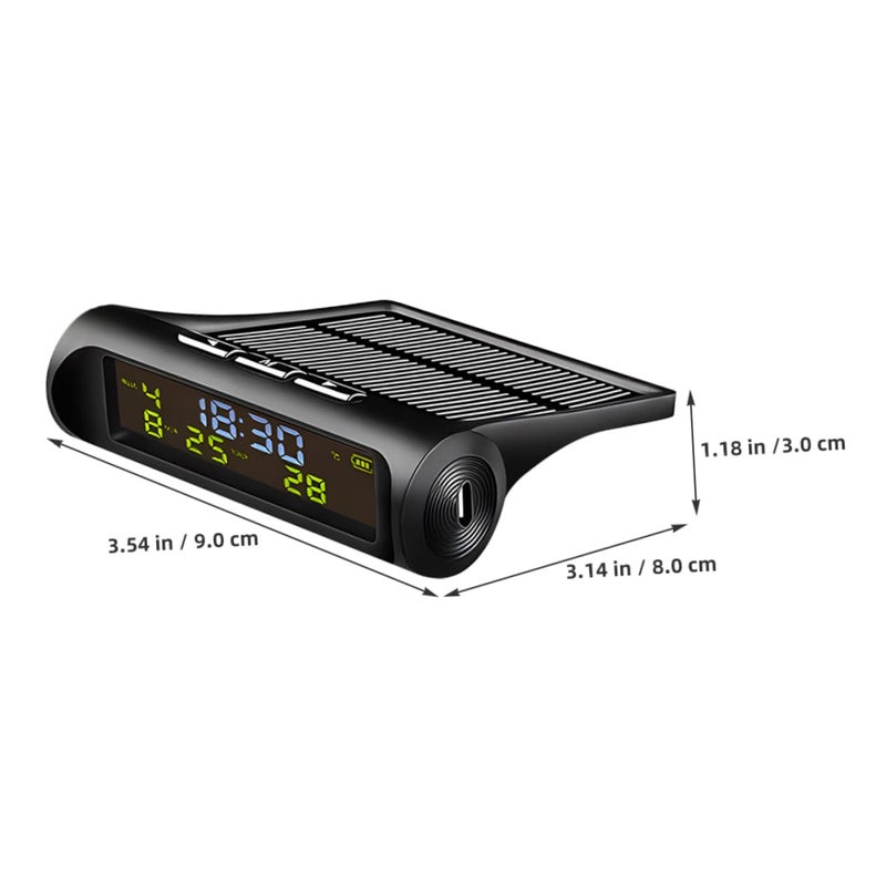 Solar Powered Car Digital Clock Thermometer LCD Dashboard Display for Cars Trucks - Image 3