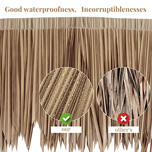 Woanger Mexican Tiki Hut Grass Skirting Roof Tiki Bar Grass Duck Blind for Thatch Roofing Bar Decorations Roll Palm Palapa Straw Thatch Roof for Fence Party(Brown,79 x 15 Inch) - Image 3