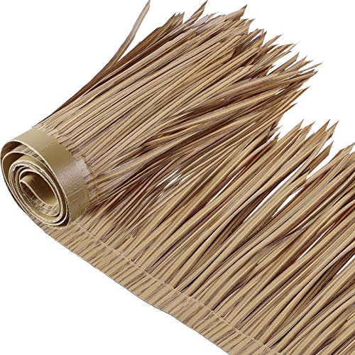 Woanger Mexican Tiki Hut Grass Skirting Roof Tiki Bar Grass Duck Blind for Thatch Roofing Bar Decorations Roll Palm Palapa Straw Thatch Roof for Fence Party(Brown,79 x 15 Inch) - Image 1