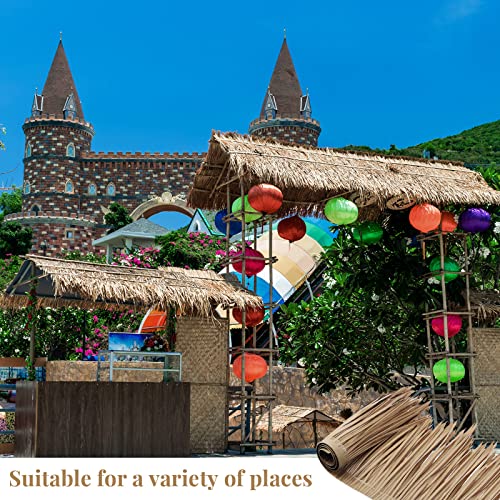 Woanger Mexican Tiki Hut Grass Skirting Roof Tiki Bar Grass Duck Blind for Thatch Roofing Bar Decorations Roll Palm Palapa Straw Thatch Roof for Fence Party(Brown,79 x 15 Inch) - Image 5