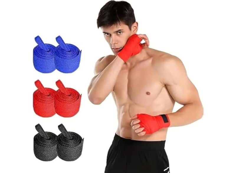 Bandage Boxing Hand Wraps, Semi-Elastic Boxing Hand Wraps with Thumb Loop (Multi-Color) - Image 1