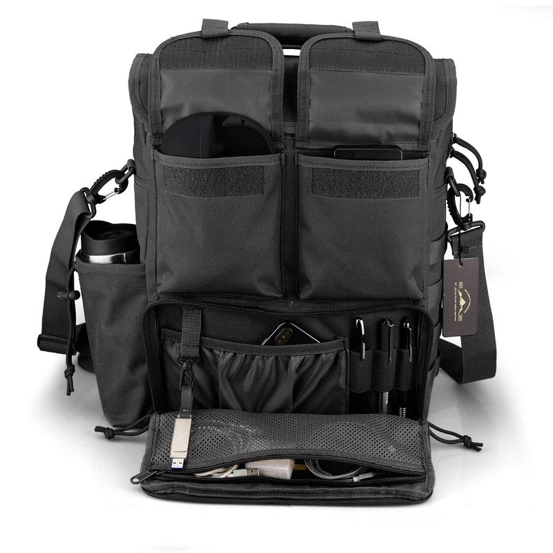 FRTKK Tactical Messenger Bag Military MOLLE Sling Shoulder Pack Briefcase Laptop Assault Gear Handbags Utility Carry Satchel (Black, 17.3 inch) - Image 4