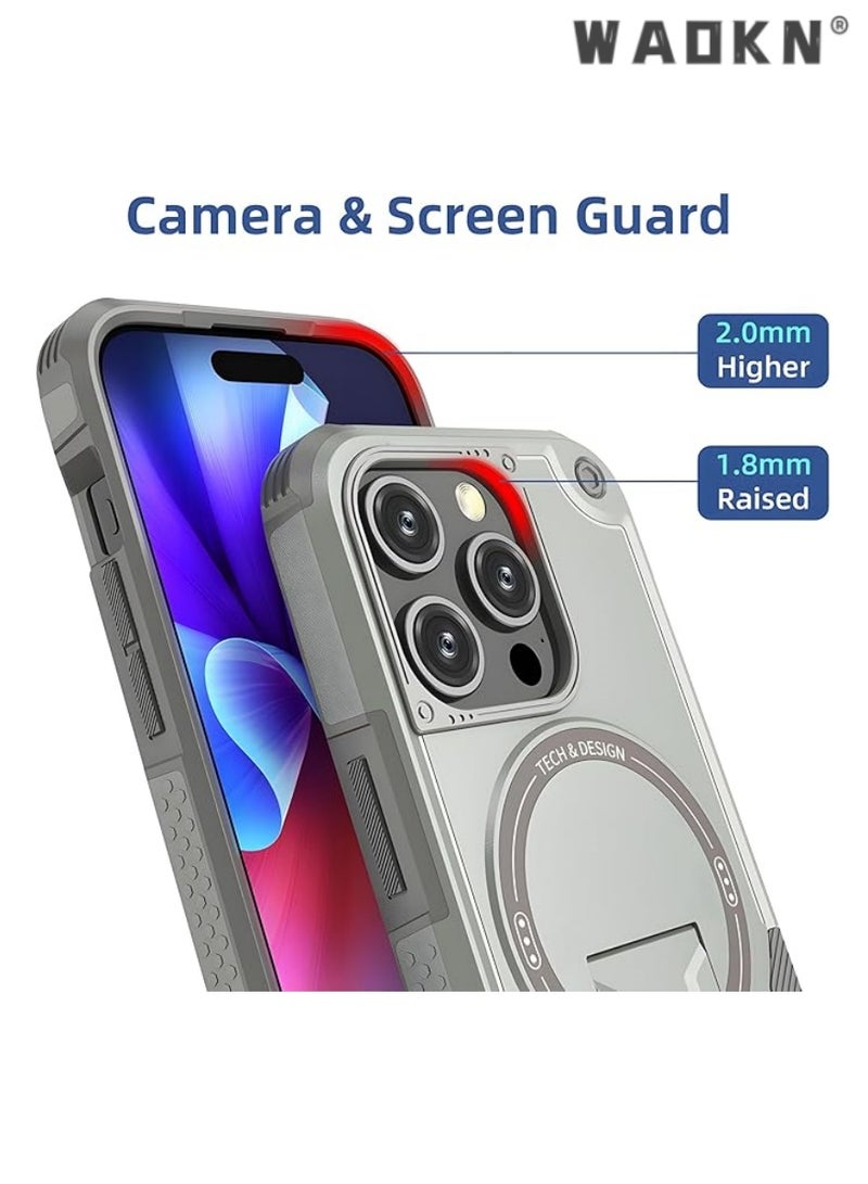 WAOKN iPhone 16 Pro Max Case with Stand, MagSafe Compatible, Magnetic Kickstand, Drop-Proof Shockproof Cover,Rugged cover for Enhanced Phone Security and DurabilityiPhone 16 Pro Max Case with Stand, MagSafe Compatible, Magnetic Kickstand, Drop-Proof Shockproof Cover, Rugged cover for Enhanced Phone Security and Durability - Image 5