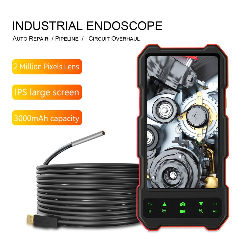 Industrial Endoscope 1080P Borescope with 6 LED Lights 4.5-inch IPS Color Display Snake Camera IP67 Waterproof 2 Million Pixels Inspection Camera with TF Card Slot for Home Pipes - Image 4