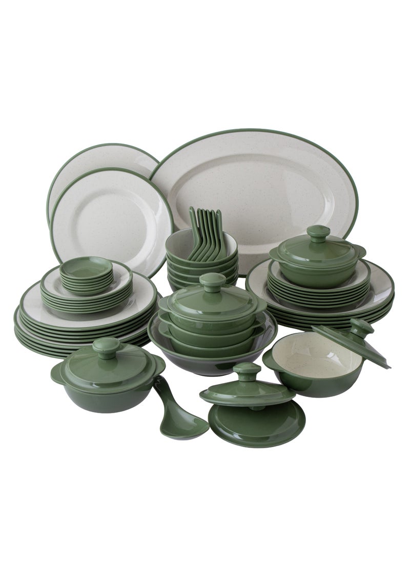 CC Bin Shihon 57-Piece Dinner Set Made of High Quality Melamine, Safe in Dishwasher and Microwave  - Image 1