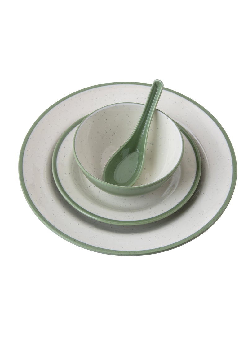 CC Bin Shihon 57-Piece Dinner Set Made of High Quality Melamine, Safe in Dishwasher and Microwave  - Image 4