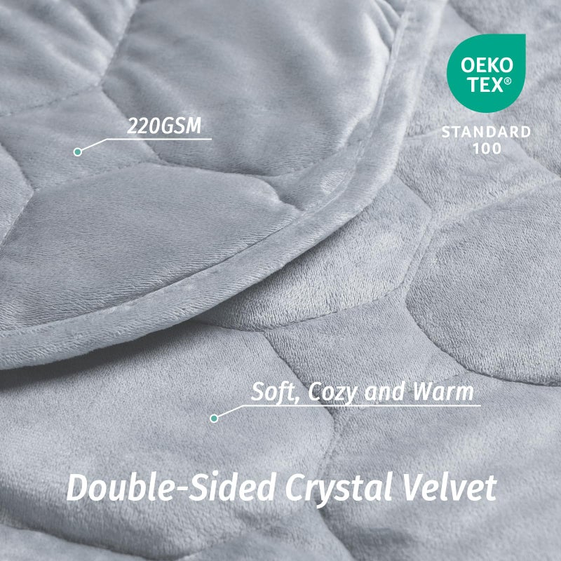 Wemore Weighted Lap Blanket 5lbs for Adults, Small Weighted Blanket for Travel, Calming, Relaxing, Napping and Sleeping, All-Season Weighted Lap Pad, Machine Washable, Light Grey 24x29 inches - Image 4
