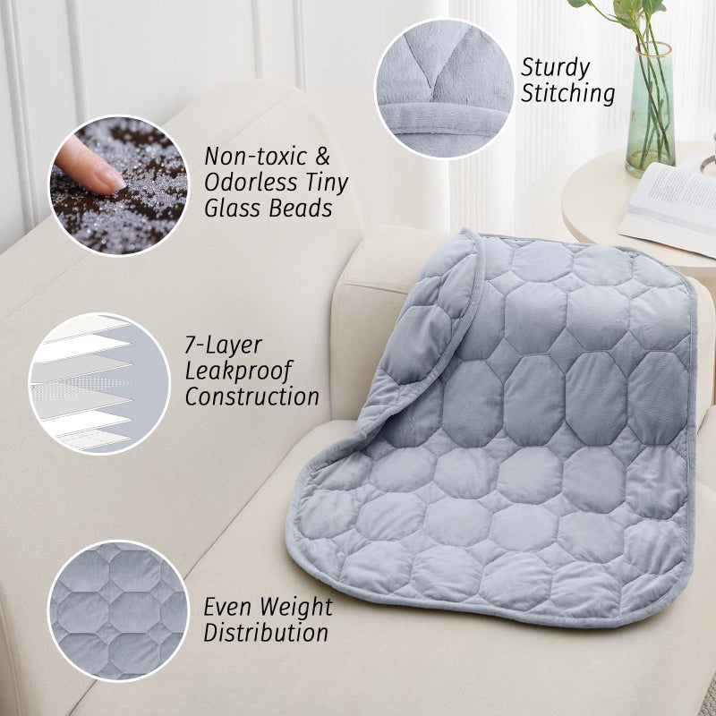 Wemore Weighted Lap Blanket 5lbs for Adults, Small Weighted Blanket for Travel, Calming, Relaxing, Napping and Sleeping, All-Season Weighted Lap Pad, Machine Washable, Light Grey 24x29 inches - Image 5