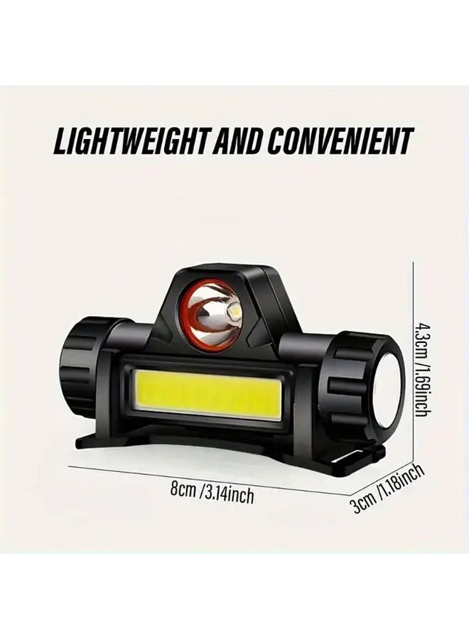 One Pack Dual Light Source LED Headlamp Adjustable Headband Rechargeable Battery - Image 4