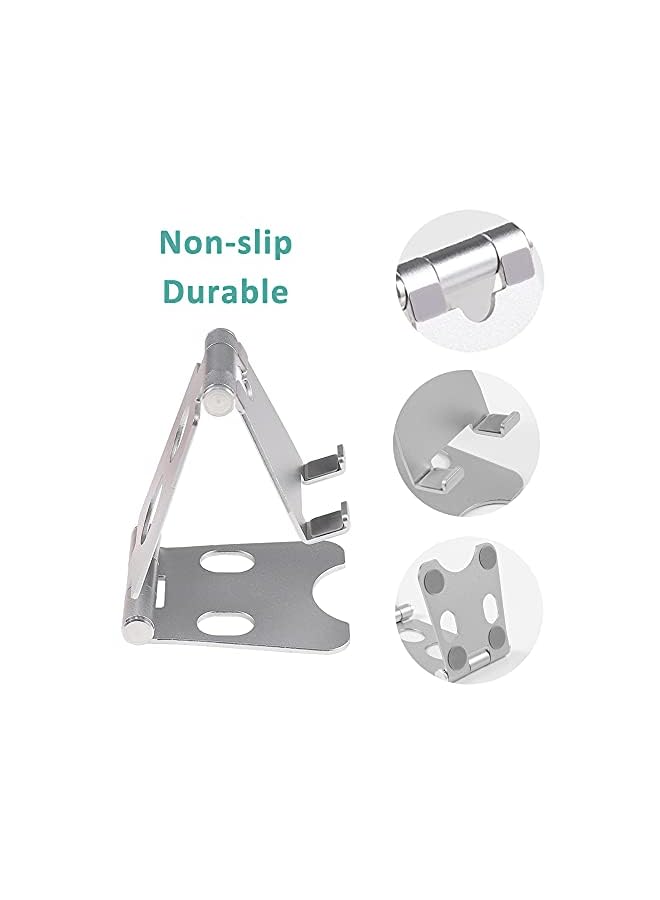 Zaboon Umeet Cell Phone Stand, Fully Foldable, Adjustable Desktop Mobile Phone Holder, Portable With Storage Bag, Compatible With Smart Phones(Iphone, Samsung, Huawei), Kindle, Ipad, Nintendo Switch, Silver - Image 3