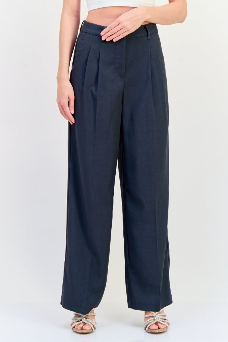 VERO MODA Women Regular Fit Solid 32 Inseam Straight Leg Pants, Grey - Image 1