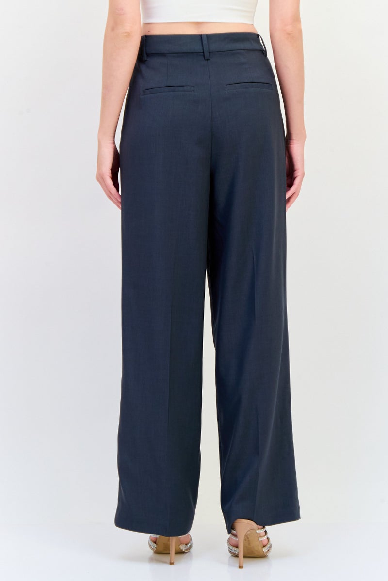 VERO MODA Women Regular Fit Solid 32 Inseam Straight Leg Pants, Grey - Image 3
