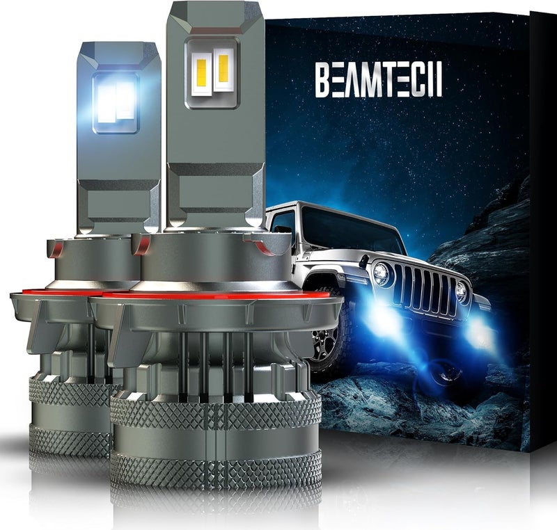 BEAMTECH H13 Bulbs, 9008 G-XP Chips Canbus Ready Fog Light 600% Brighter High Power 6500K Xenon White 360 Degree Lighting Plug N Play, Pack of 2 - Image 1