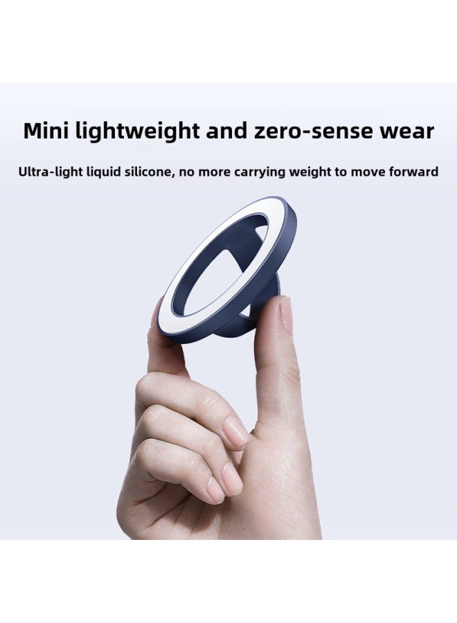 Suitable For Apple 15 Mobile Phone Back Sticker Liquid Silicone Strong Magnetic Bracelet Mobile Phone Bracket Ring Buckle Support Desktop-Color:Black - Image 4