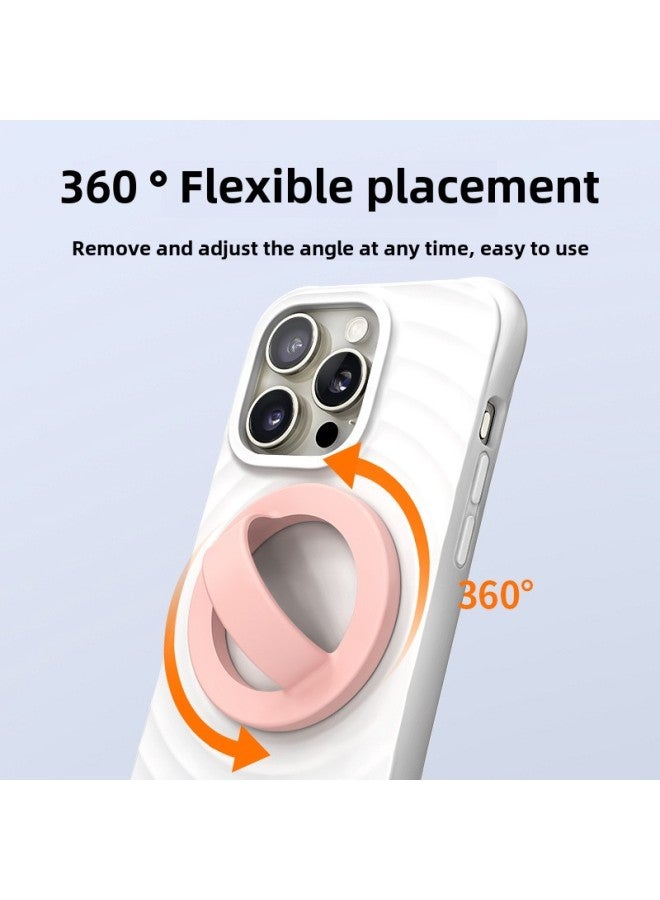 Suitable For Apple 15 Mobile Phone Back Sticker Liquid Silicone Strong Magnetic Bracelet Mobile Phone Bracket Ring Buckle Support Desktop-Color:Black - Image 2
