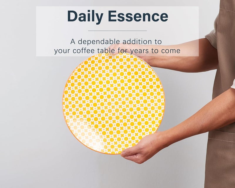 ONEMORE Colorful Dinner Plates Set of 6105 inch Porcelain Salad Plates  Microwave Oven  Dishwasher Safe Large Ceramic Plate for Pasta Pizza  Geometric Style Scratch Resistant  Assorted Colors - Image 5