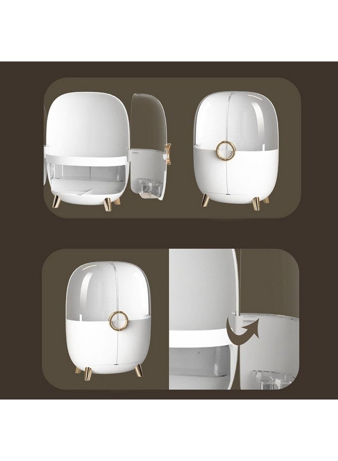 Azelf Dustproof Cosmetic Storage Box, Cosmetics Skincare Jewelry Lipstick Organizer, Multi-Function Makeup Case, Makeup Organizer Box for Vanity, Dresser, Bedroom Countertop - Image 5