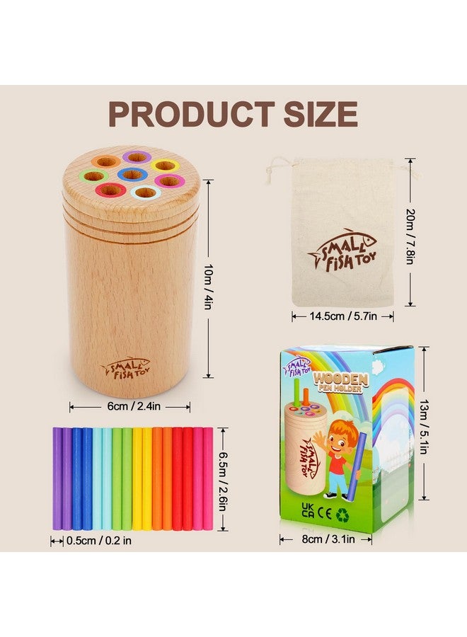 SMALL FISH Montessori Toys for 1-3 Year Old: Wooden Learning Color Sorting Toys for Toddlers Age 1 2 3, Fine Motor Developmental Infants Sensory Matching Games, Busy Board 18 month old Baby Boys Girls Gifts - Image 4