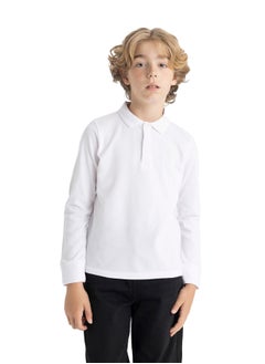 Boy Regular Fit Polo Neck Knitted Long Sleeve Polo T-Shirt
