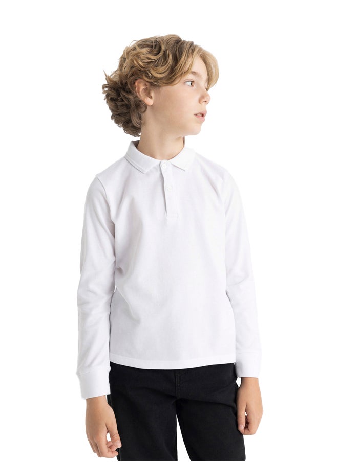 DeFacto - Boy Regular Fit Polo Neck Knitted Long Sleeve Polo T-Shirt - Image 1