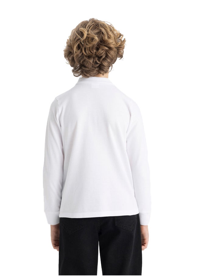 DeFacto - Boy Regular Fit Polo Neck Knitted Long Sleeve Polo T-Shirt - Image 1