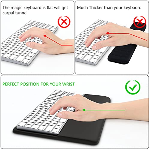 HONKID Keyboard Wrist Rest for Magic Keyboard 2 with Numeric Keypad(MQ052LL/A, A1843) and Magic Keyboard with Touch ID(‎MK2C3LL/A), Slim Keyboard Wrist Rest Relieve Pain & Fatigue - Image 3