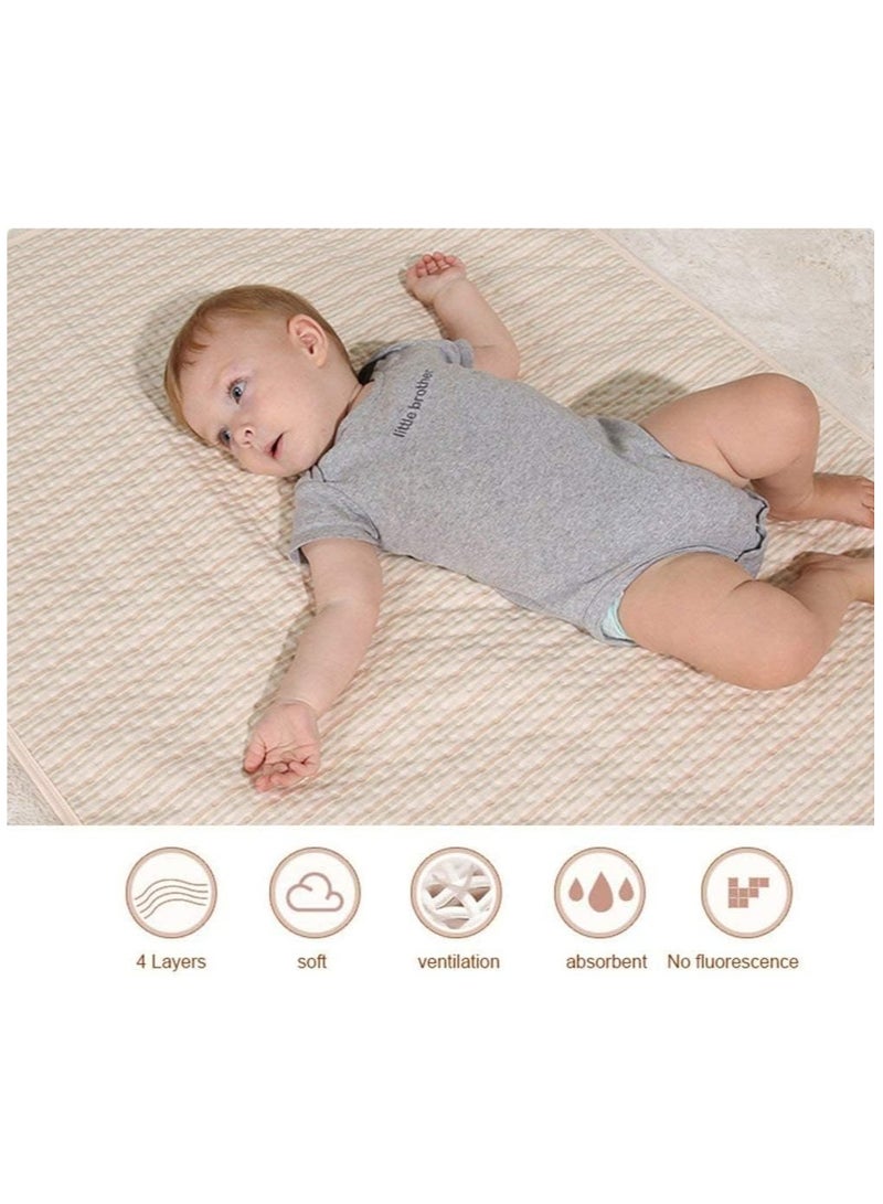 VIUAUAX Baby coloured cotton diaper pads, baby cotton leakage pads, washable breathable oversized care pads, menstrual aunt padsWaterproof Bed Pad Washable Mattress Protector 4 Layer Blanket Sheet Soft and Absorbent Urine Pads for Baby Toddler Children and Adults with Incontinence - Image 4