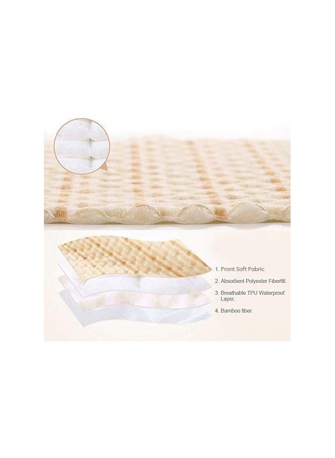 VIUAUAX Baby coloured cotton diaper pads, baby cotton leakage pads, washable breathable oversized care pads, menstrual aunt padsWaterproof Bed Pad Washable Mattress Protector 4 Layer Blanket Sheet Soft and Absorbent Urine Pads for Baby Toddler Children and Adults with Incontinence - Image 5