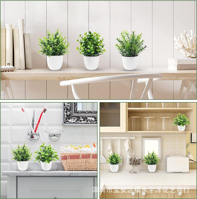 Sale Simulation Plant Fake Plant Green Plant Indoor And Outdoor Decoration Plastic Potted Eucalyptus Small Potted Plant - Image 3