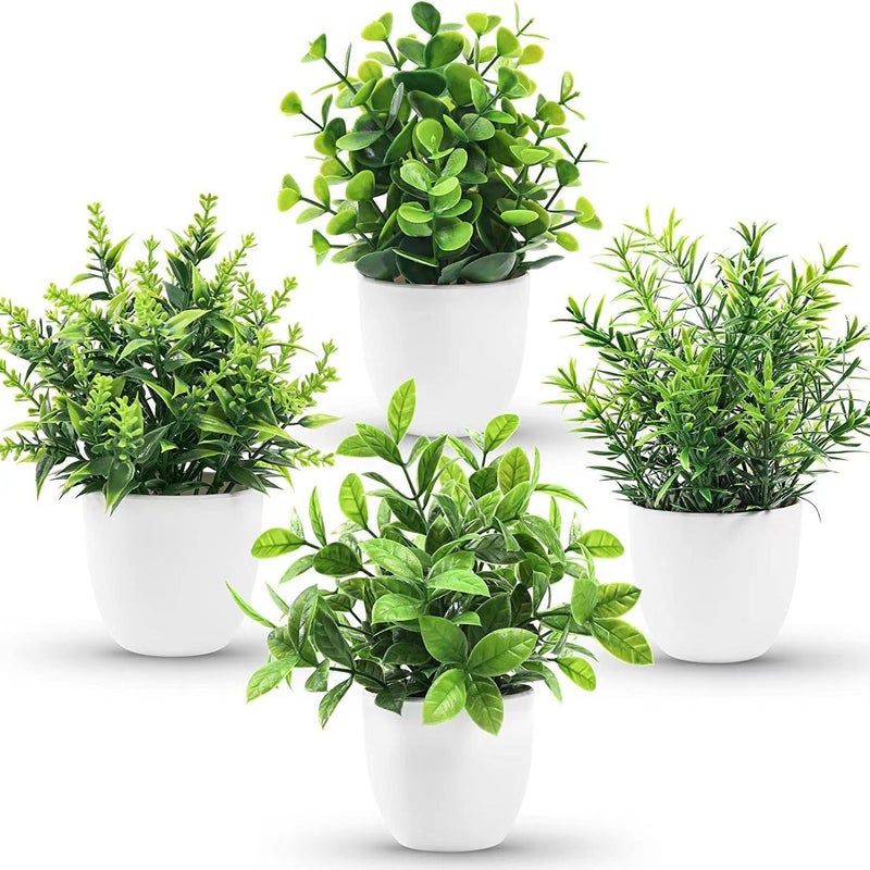 Sale Simulation Plant Fake Plant Green Plant Indoor And Outdoor Decoration Plastic Potted Eucalyptus Small Potted Plant - Image 2