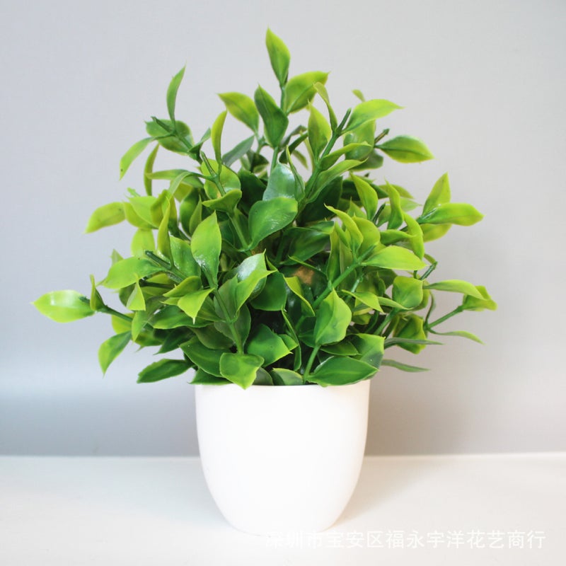 Sale Simulation Plant Fake Plant Green Plant Indoor And Outdoor Decoration Plastic Potted Eucalyptus Small Potted Plant - Image 5