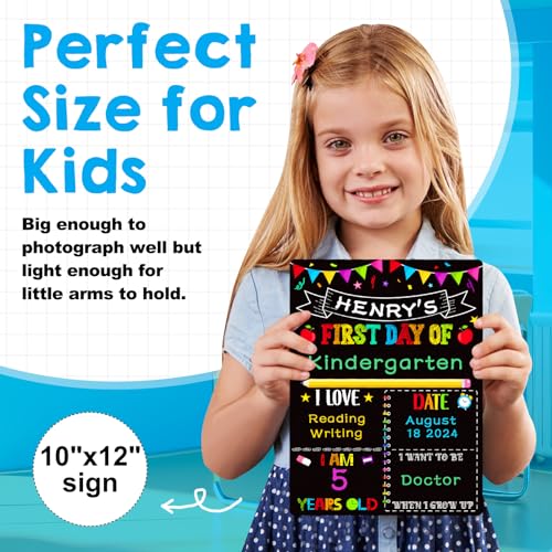 PETCEE First & Last Day of School Sign - Double Sided Back to School Board Sign Reusable and Erasable 1st Day of Preschool Pre-K Kindergarten Photo Props Gifts for Duaghter Son - Image 5