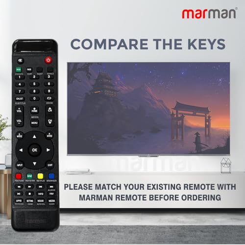 marman® Compatible with Intex TV Remote Control Original Model SH3204 SH4004 Suitable for LED LCD Tv Non Voice Command - Match Exactly with Existing Remote Key by Key for Better Performance - Image 2