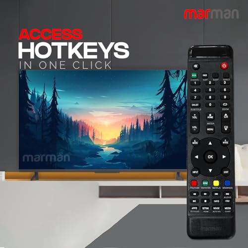 marman® Compatible with Intex TV Remote Control Original Model SH3204 SH4004 Suitable for LED LCD Tv Non Voice Command - Match Exactly with Existing Remote Key by Key for Better Performance - Image 3