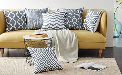 AEROHAVEN Set of 6 Satin Abstract Designer Decorative Throw Pillow/Cushion Covers - (Grey, 24 x 24 Inch) - Image 2