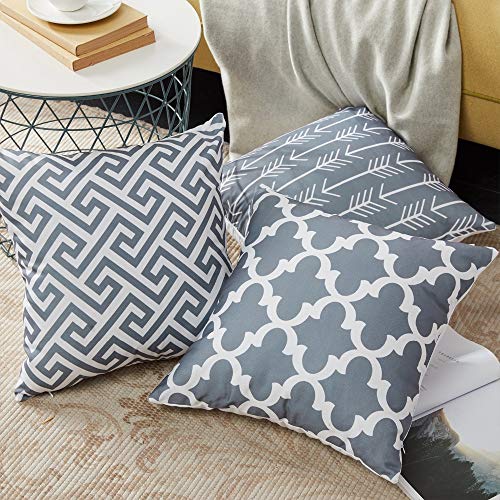 AEROHAVEN Set of 6 Satin Abstract Designer Decorative Throw Pillow/Cushion Covers - (Grey, 24 x 24 Inch) - Image 3