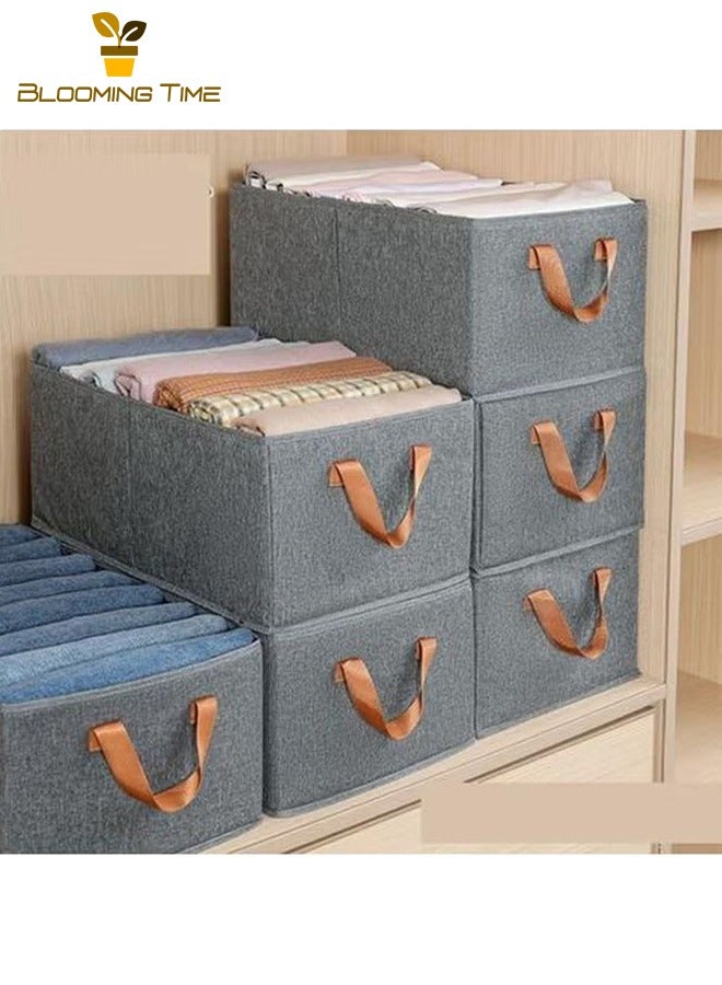 بلومنغ تايم خزانة ملابس منزلية صندوق تخزين تخزين قطعة أثرية سلة تخزين قابلة للطي سعة كبيرة خزانة خزانة ملابس صندوق ، رمادي - Image 1