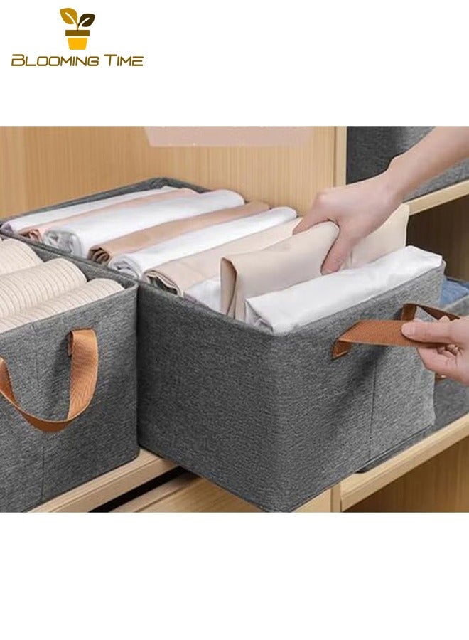 بلومنغ تايم خزانة ملابس منزلية صندوق تخزين تخزين قطعة أثرية سلة تخزين قابلة للطي سعة كبيرة خزانة خزانة ملابس صندوق ، رمادي - Image 4