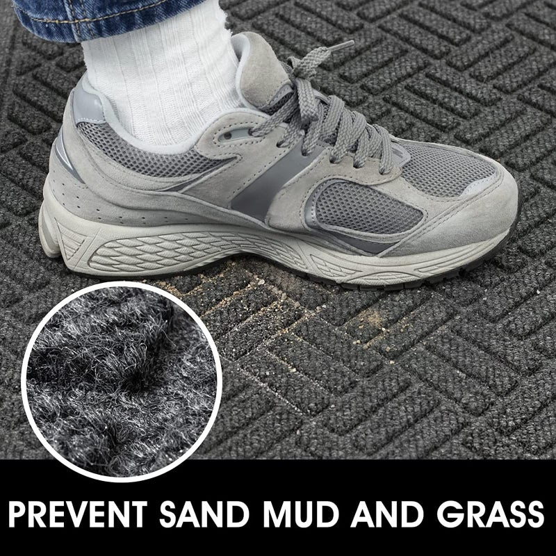MATALL Front Door Mat 2 Pack Indoor and Outdoor Welcome Mat, Absorbent and Drain Away Water Heavy Duty Entryway Doormat for Front Back Doors, Laundry Rooms, Mudrooms and More, 29.5x17.5IN - Image 3