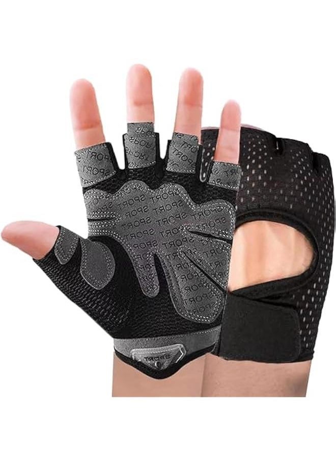 HOOKOR New Breathable Workout Gloves for Women & Men - No More Sweaty & Full Palm Protection Gym Exercise, Cycling, Fitness, Weightlifting, Pull-ups, Deadlifting, Rowing-L  - Image 1